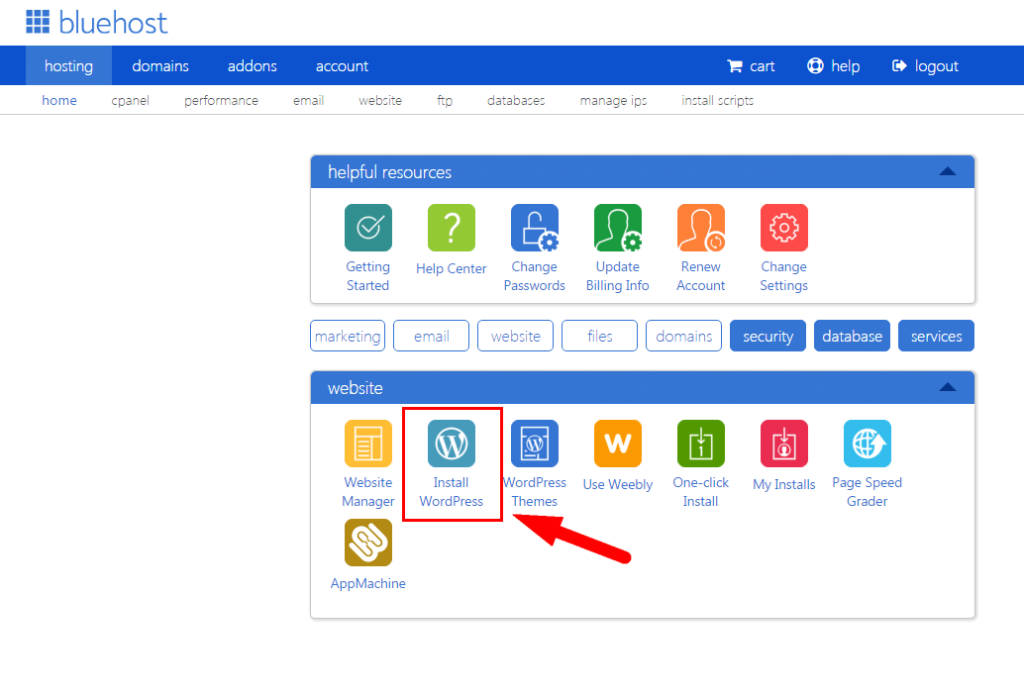bluehost cpanel