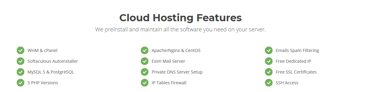 SiteGround Cloud Hosting Features