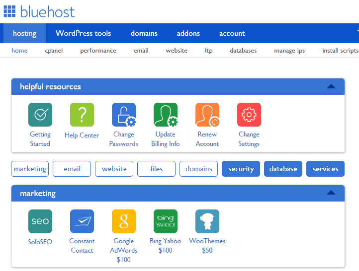bluehost-cPanel