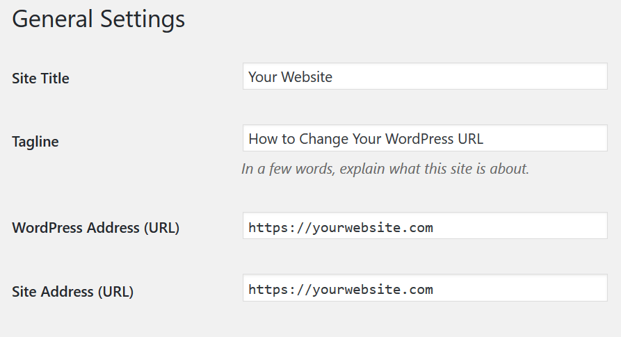 How To Change URL Of Your WordPress Site