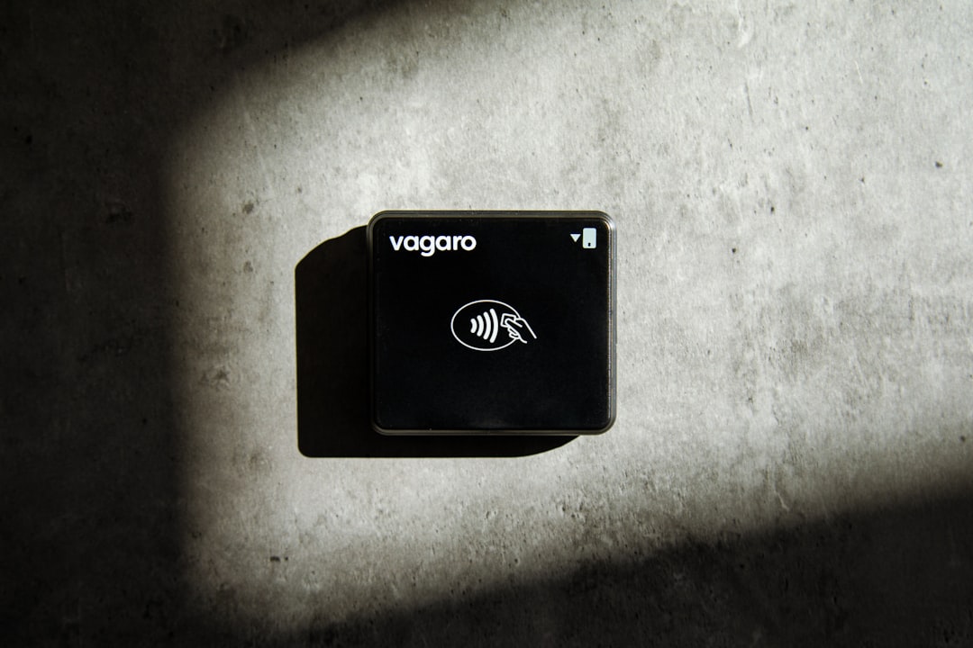 a square shaped credit card reader is shown vpn shield privacy remote work