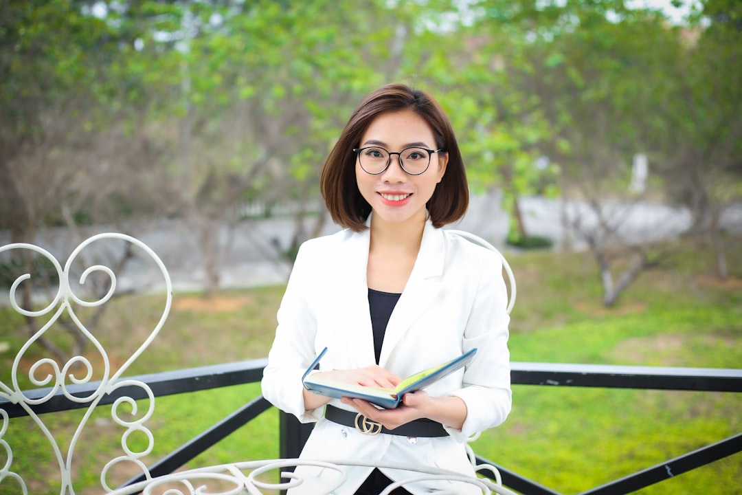 a woman sitting on a bench seo audit website analysis seo health