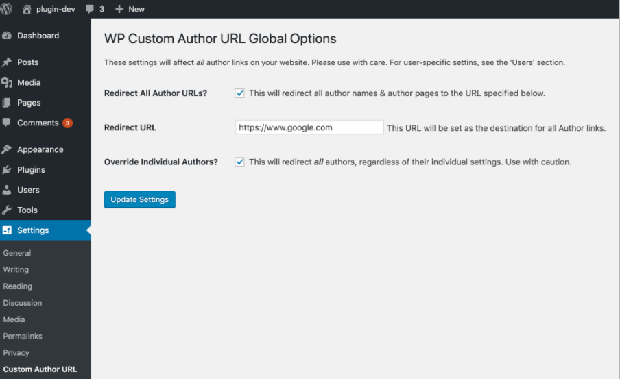 WP Custom Author URL