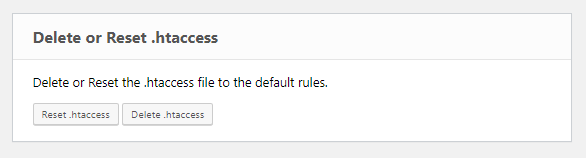 ERS Delete or Reset .htaccess Tool