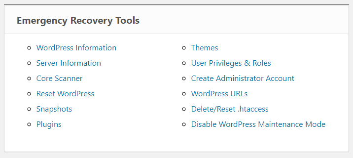 Emergency Recovery Script (ERS) Tools