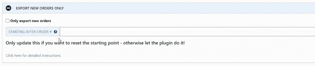 "Export New Orders Only" feature in export WooCommerce