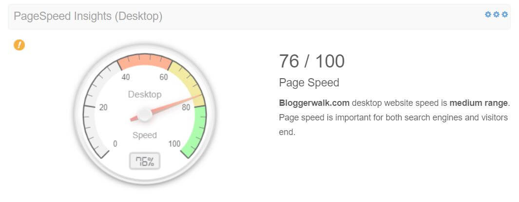 PageSpeed Insights example