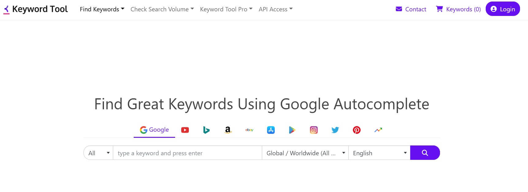 Keyword tool