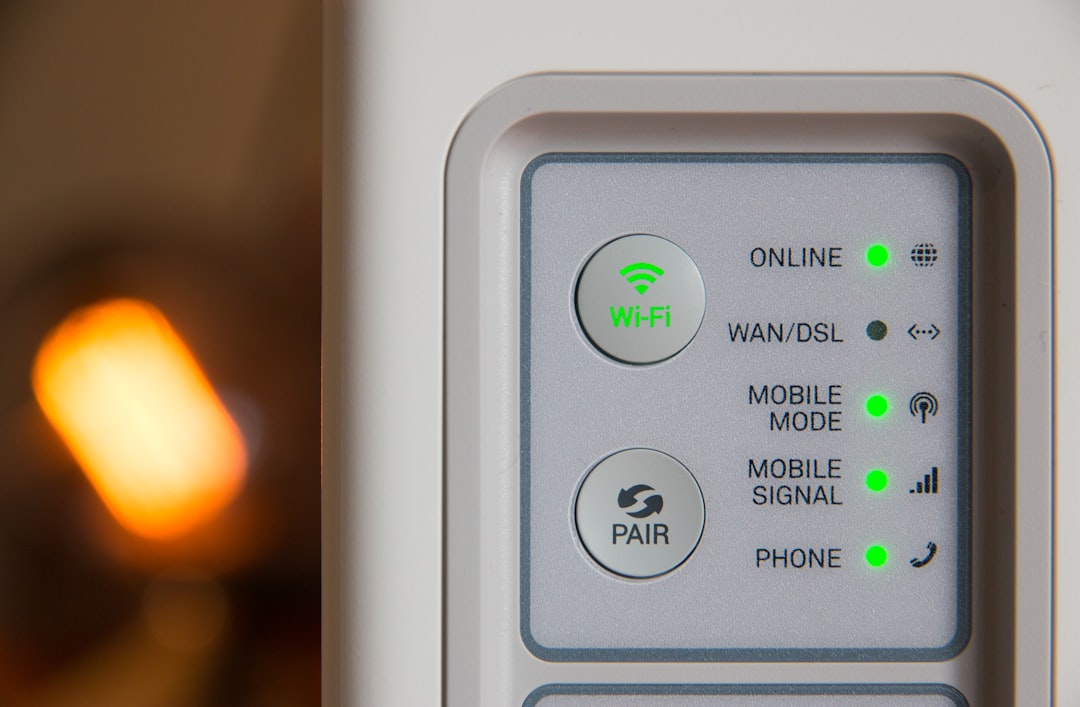 Wi-Fi Channels for Stable Streams: 2.4 vs 5 vs 6 GHz 1 white modem outer is turned on wifi router wireless signal internet connection
