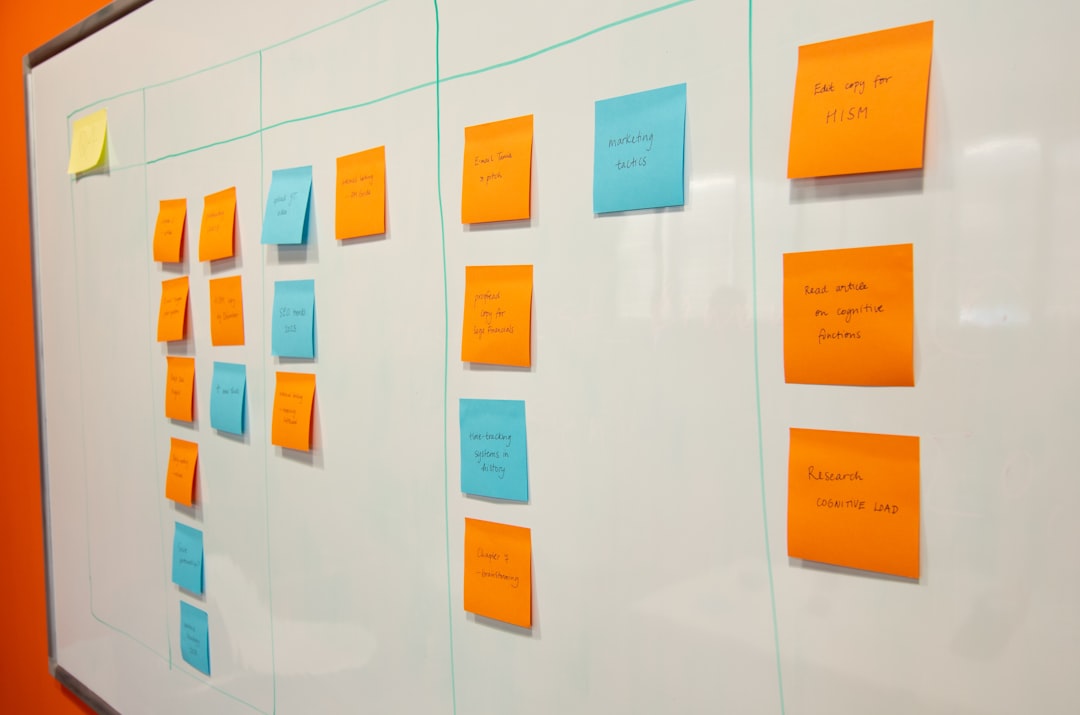 a white board with sticky notes attached to it agile board team collaboration sprint planning ai assistant