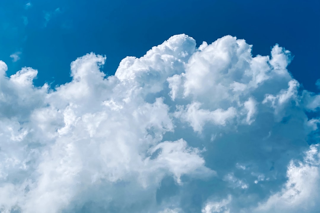 white clouds and blue sky cloud integration digital communication future technology