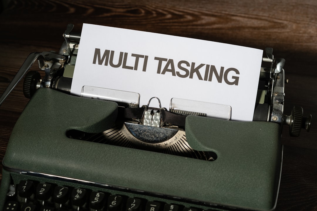 a close up of a typewriter with a paper on it task manager end task background process