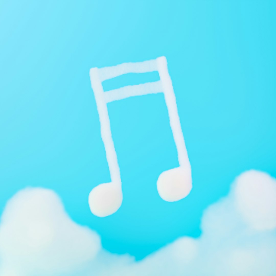 a musical note is floating in the sky music library apple songs playlist