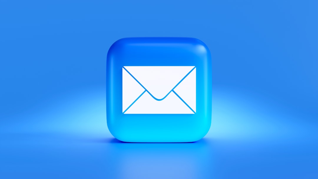 a blue button with a white envelope on it email autoresponder custom rules template reply