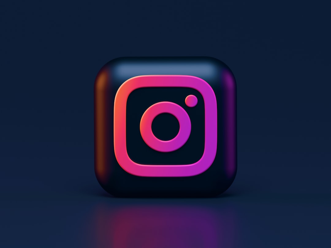 blue and red square logo private account instagram settings phone in hand