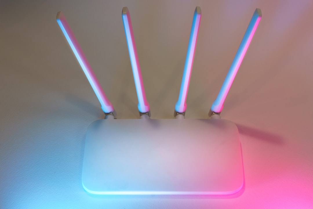 a group of sticks sticking out of a white square wifi router wireless signal internet connection