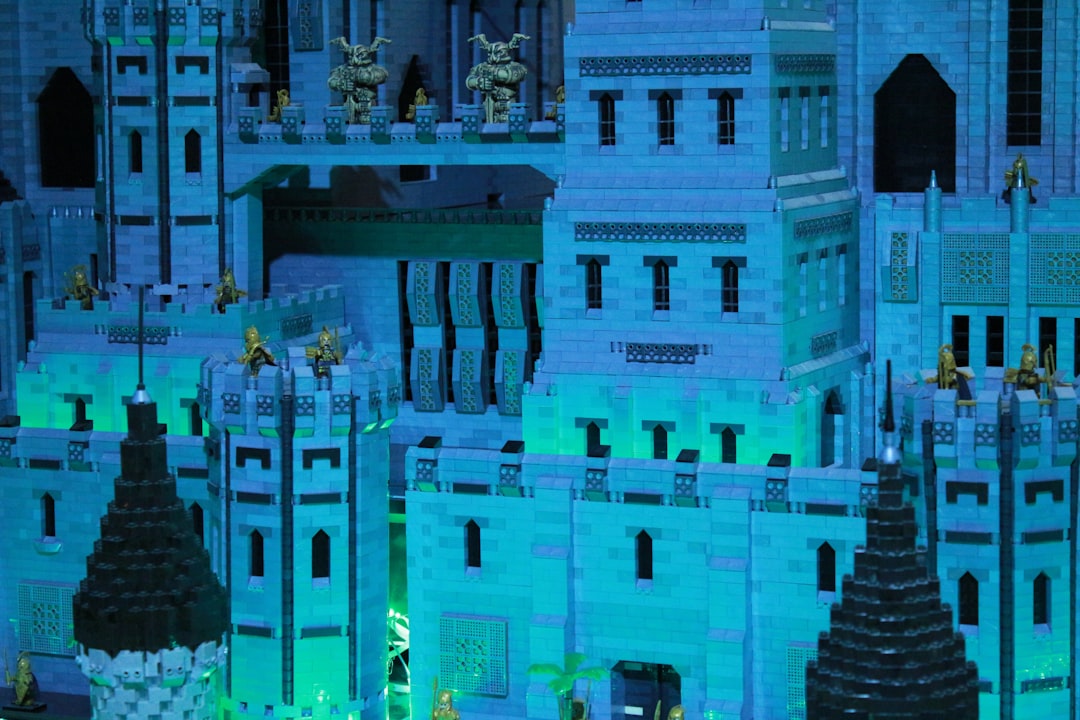 a large model of a city with a clock tower minecraft palace decorated interior creative build chandelier
