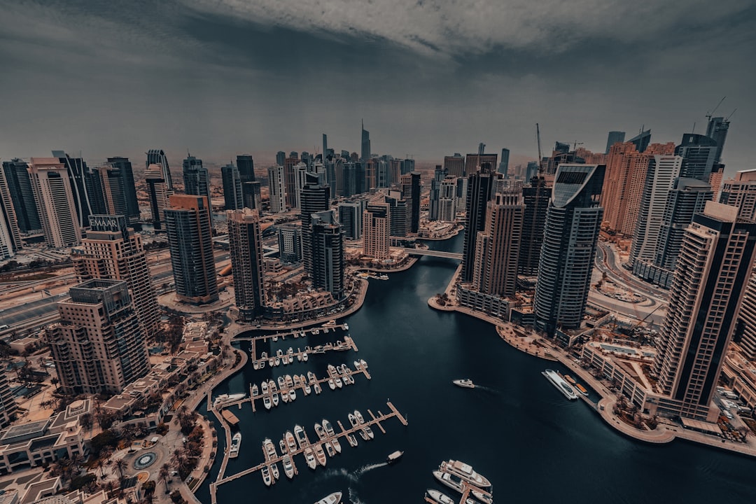 an aerial view of a city with boats in the water dubai tech hub blockchain ecosystem crypto startups