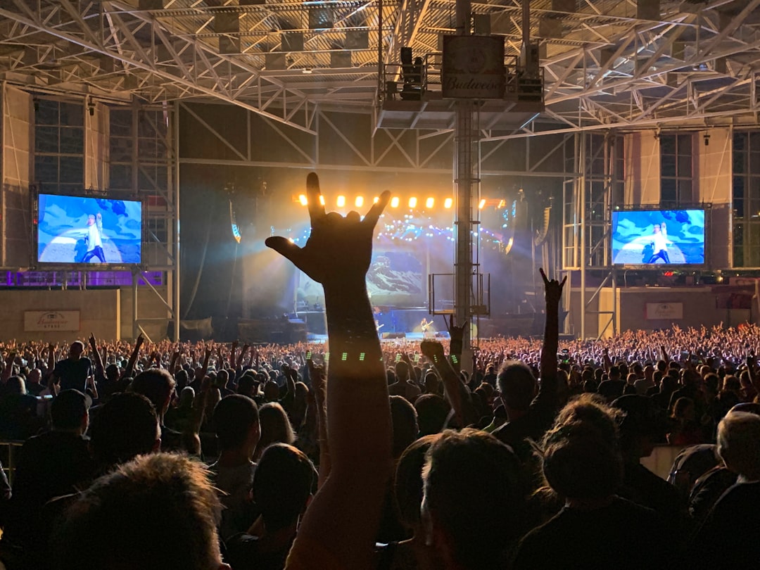a large crowd of people watching a concert megadeth heavy metal concert rock band stage