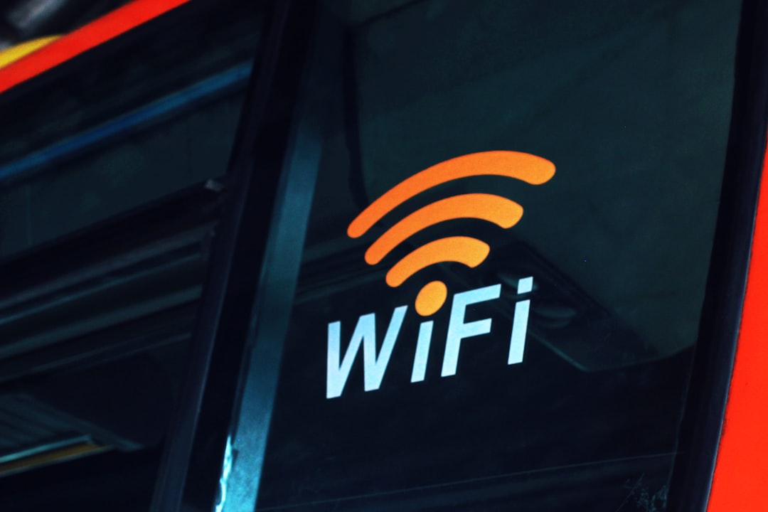 a close up of the wifi logo on the side of a bus vpn location streaming internet