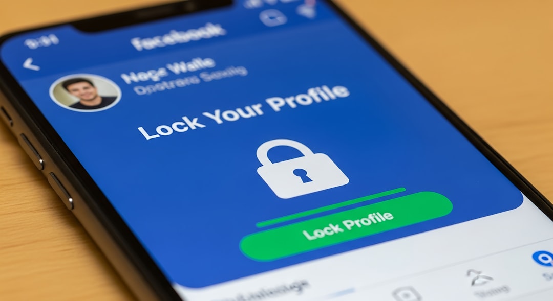 facebook profile lock screen on a smartphone online privacy security icons shield