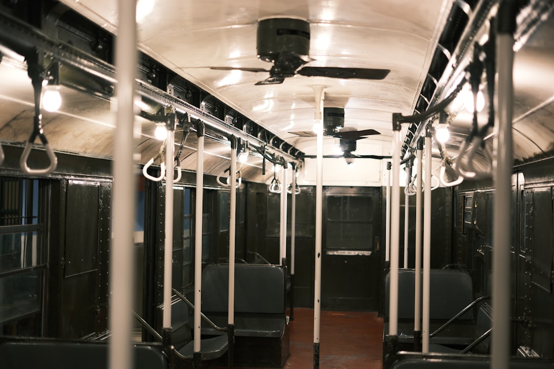 interior of an empty vintage train car modern cleaning trolley compartments hotel use