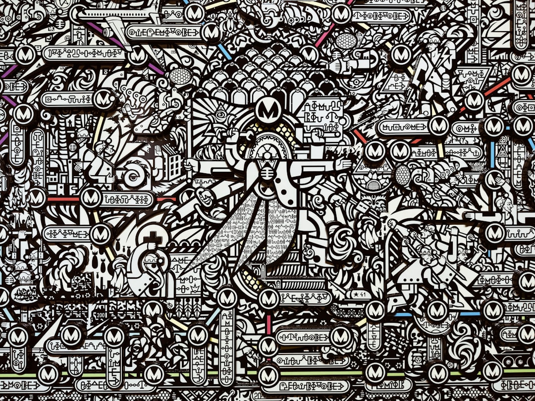 intricate black and white drawing with many details automation workflow diagram cron job schedule cloud function architecture