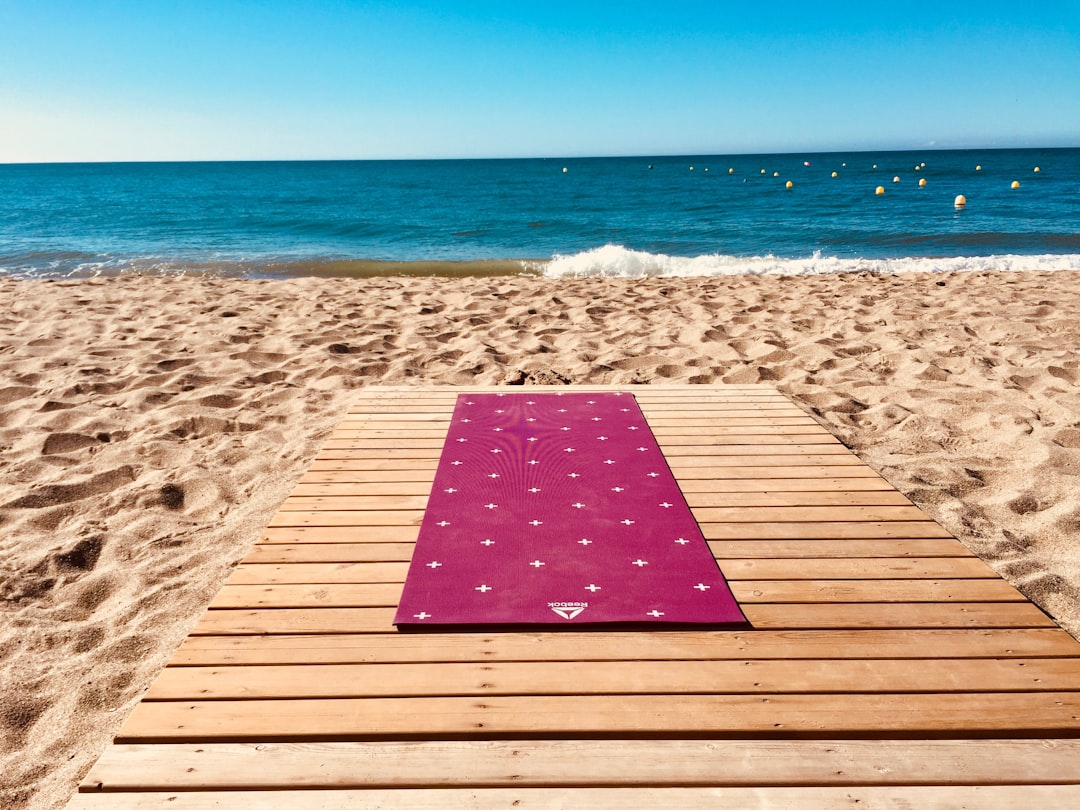 red and white wooden board wellness lifestyle morning sunlight relaxed balance