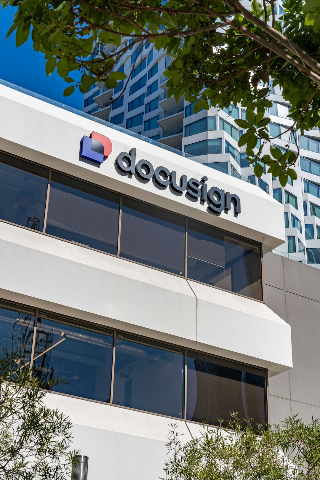 the outside of a building with a sign on it docusign sign document screen signature field popup change signature option